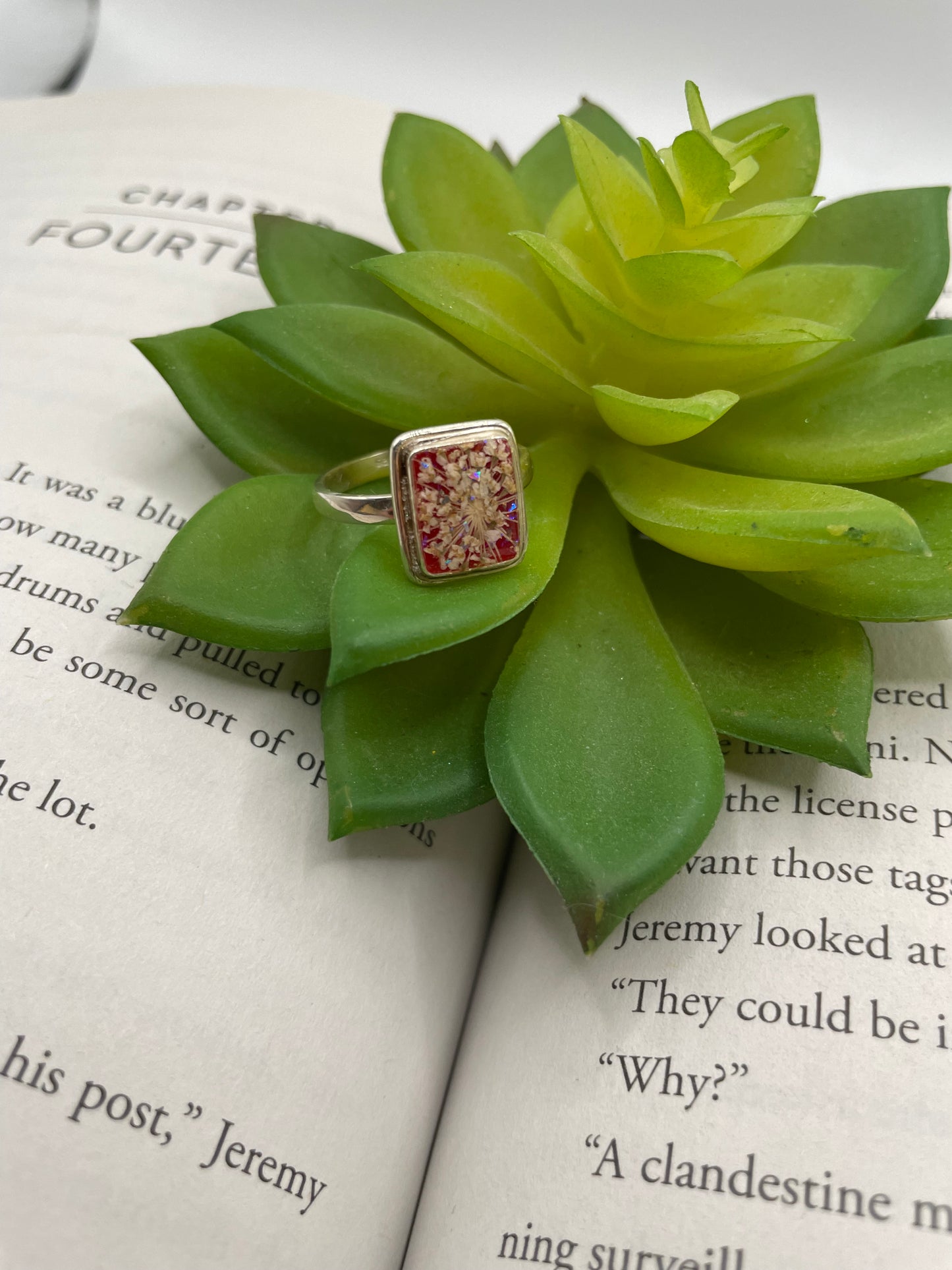 Red Queen Anne’s Lace Ring-Size 9US