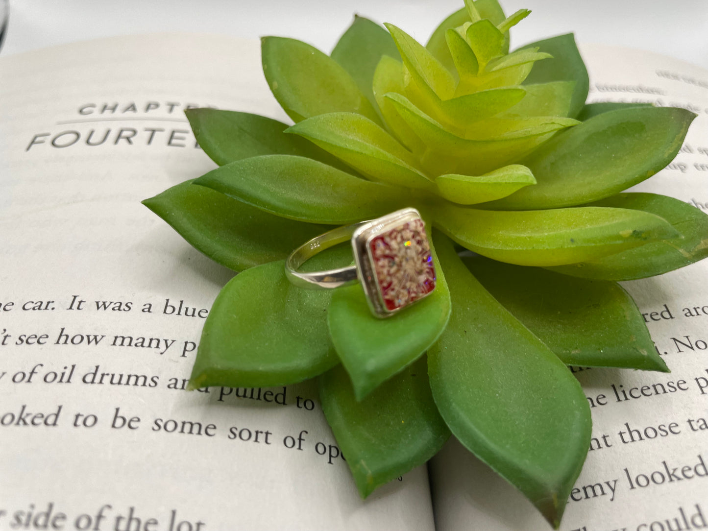 Red Queen Anne’s Lace Ring-Size 9US