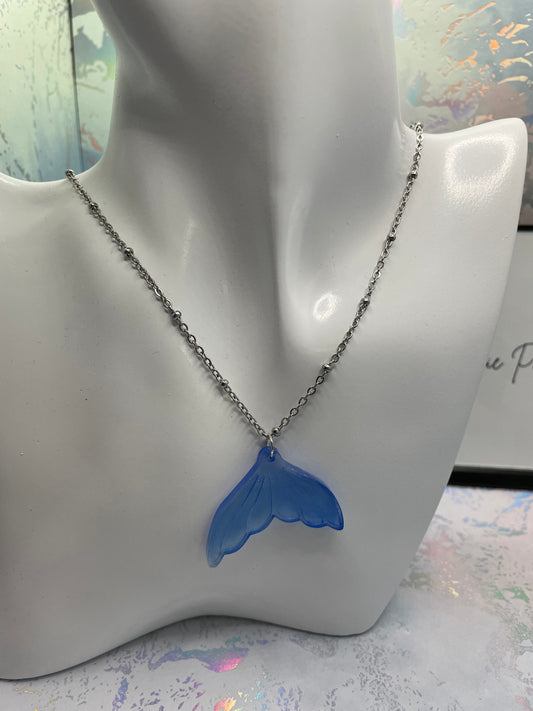 Collier queue de sirène bleue -26"Sans Nickel