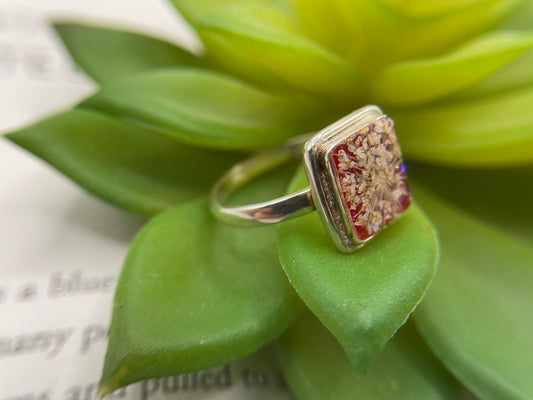 Red Queen Anne’s Lace Ring-Size 9US