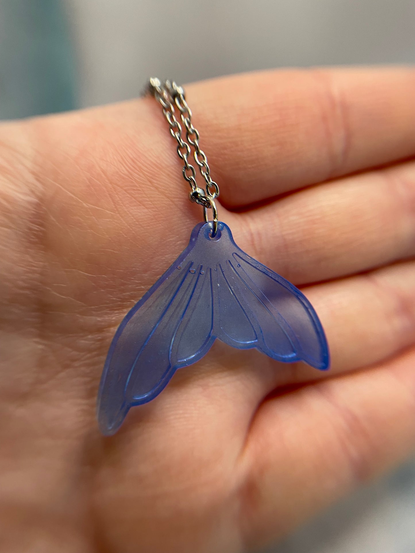 Collier queue de sirène bleue -26"Sans Nickel