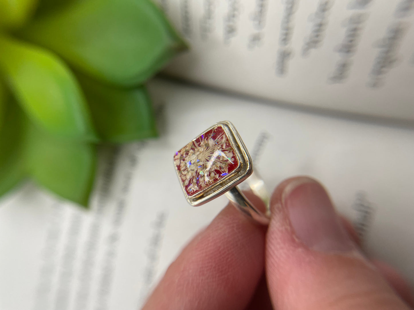 Red Queen Anne’s Lace Ring-Size 9US