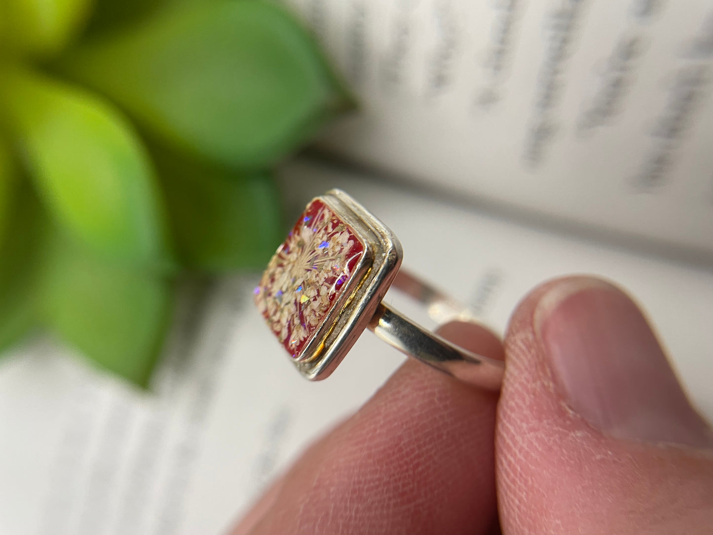 Red Queen Anne’s Lace Ring-Size 9US