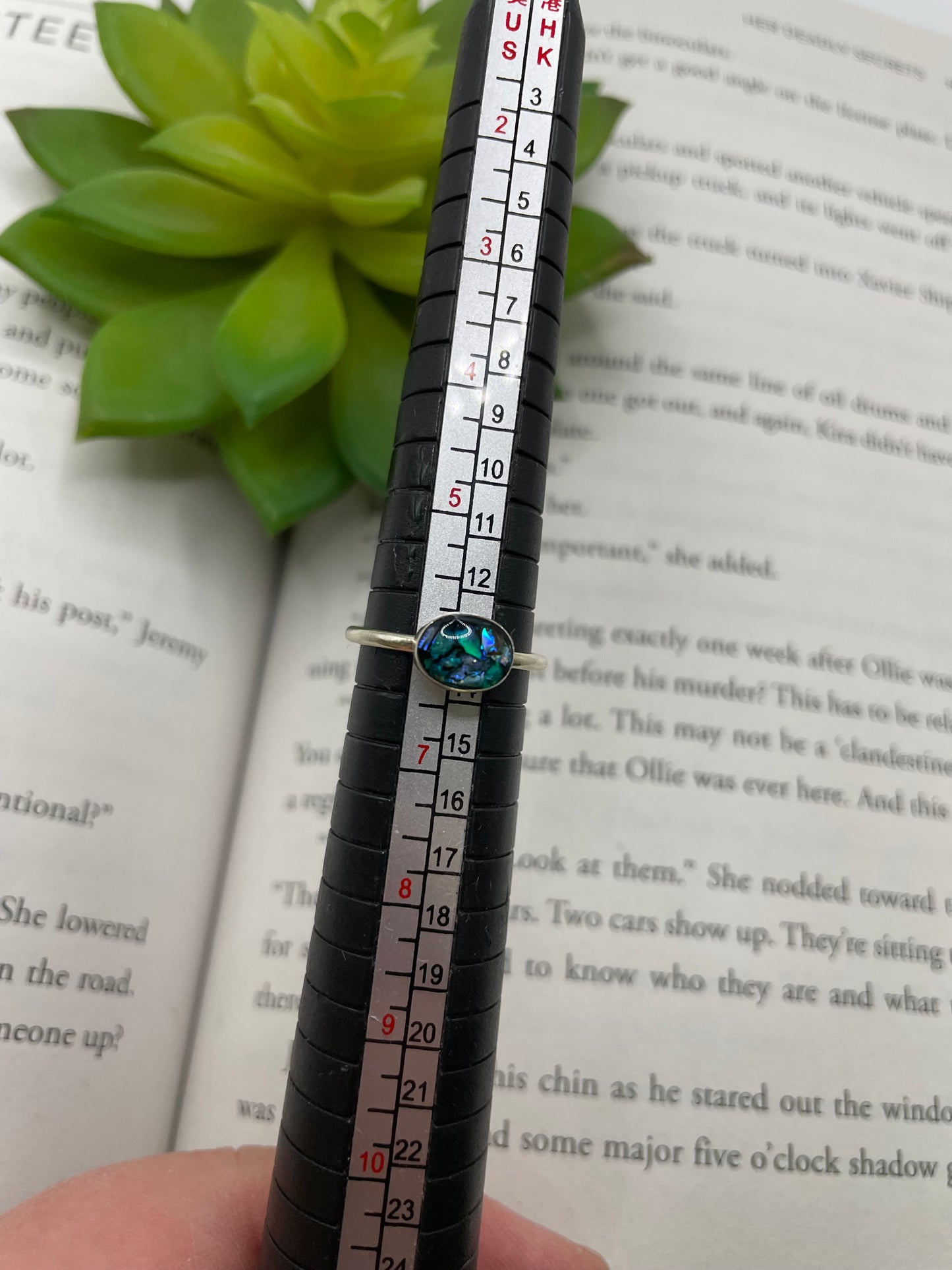 Blue Shell Oval Ring-Size 6US