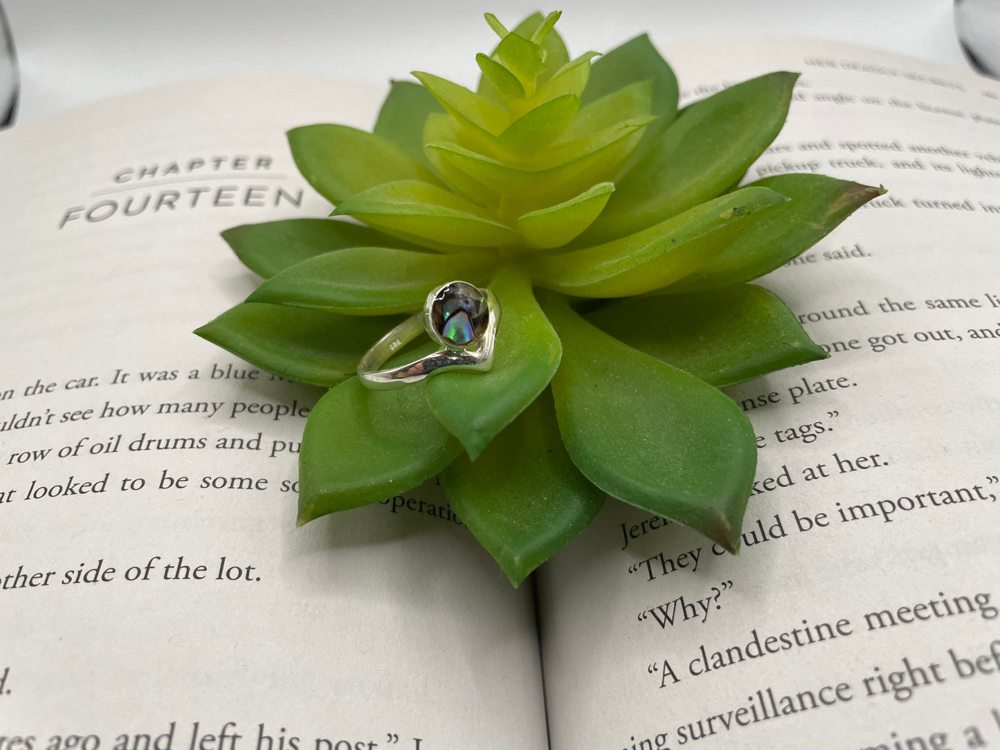 Abalone Shell Crown Ring-Size 9US