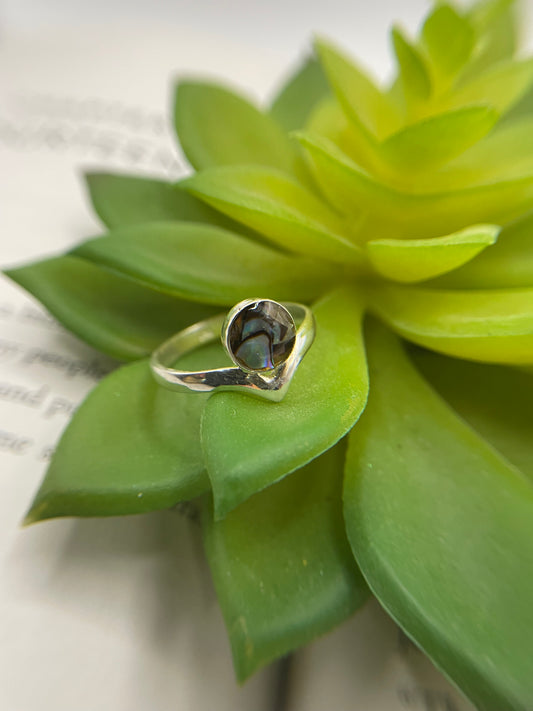 Abalone Shell Crown Ring-Size 9US