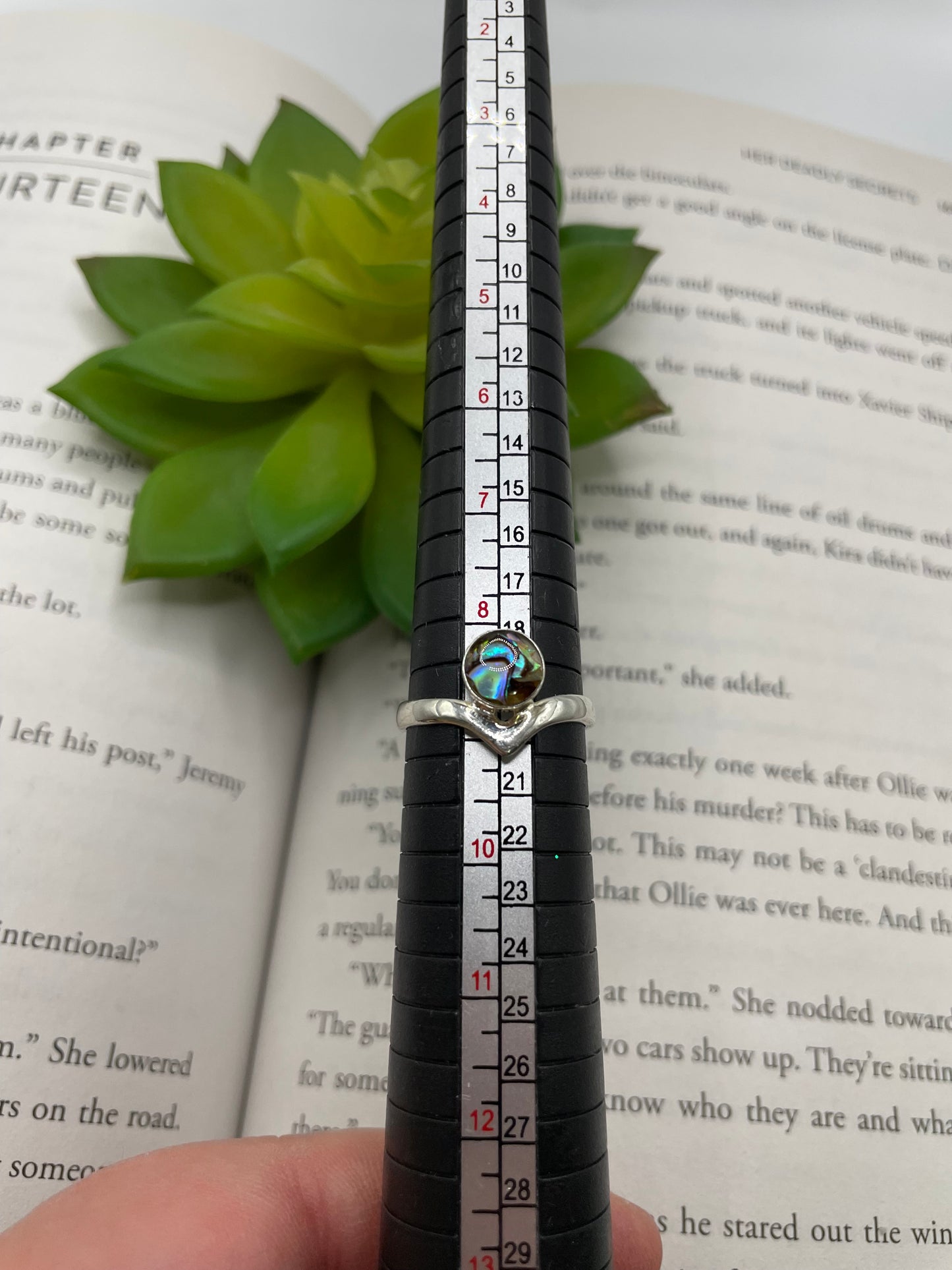 Abalone Shell Crown Ring-Size 9US