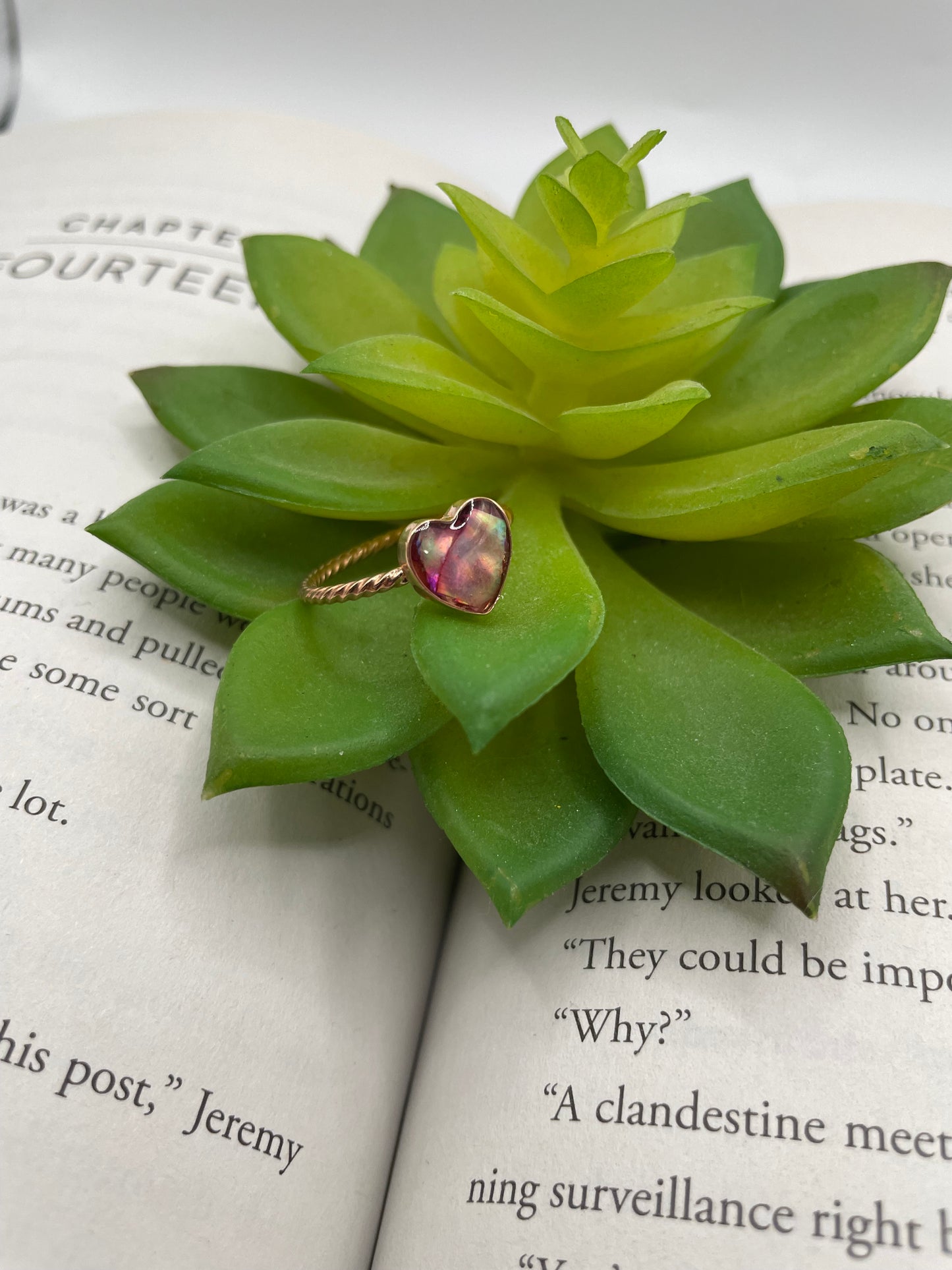 Heart Shell Rose Gold Ring- Size 9US