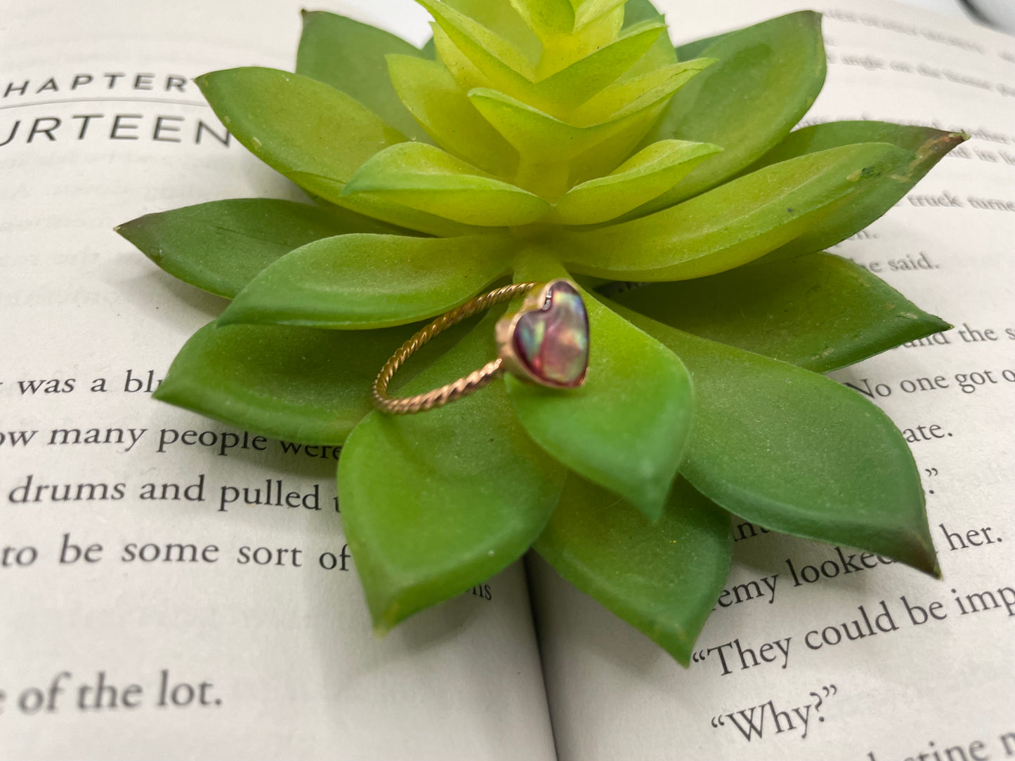 Heart Shell Rose Gold Ring- Size 9US