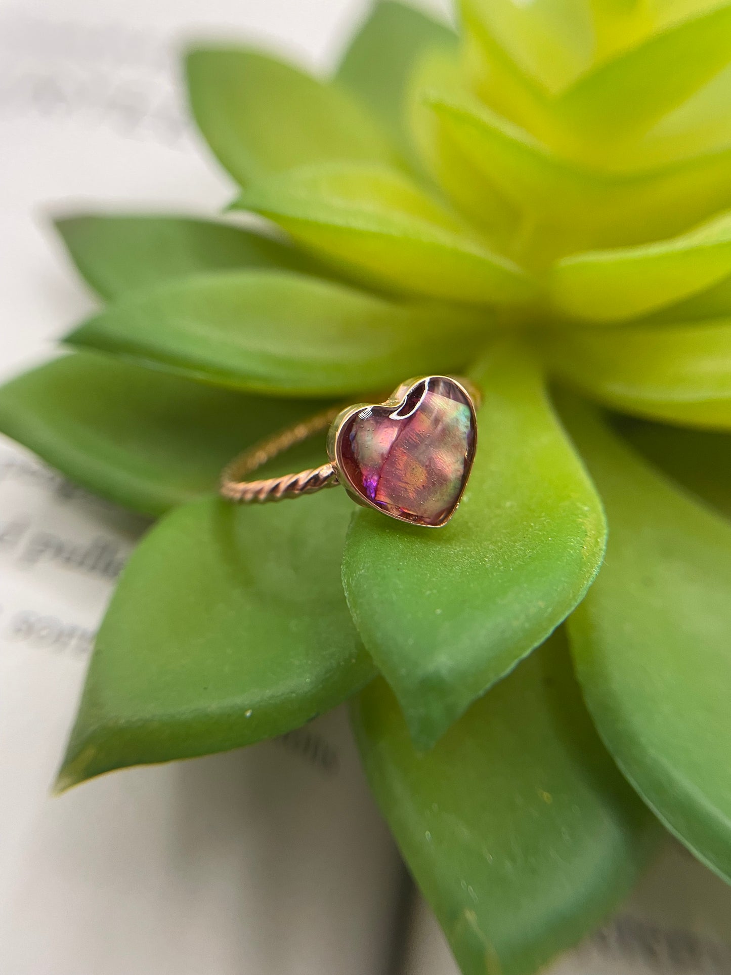 Heart Shell Rose Gold Ring- Size 9US