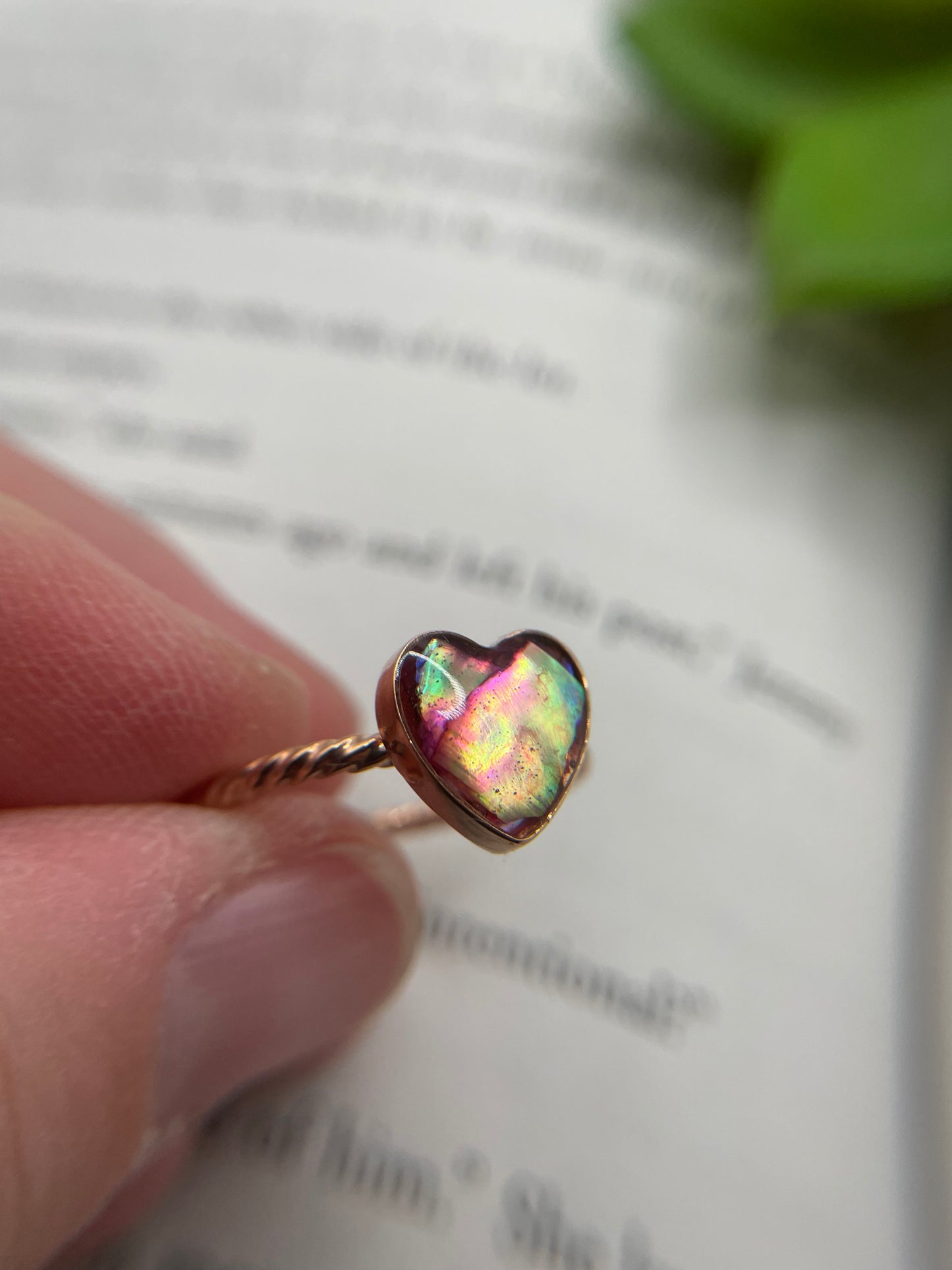 Heart Shell Rose Gold Ring- Size 9US