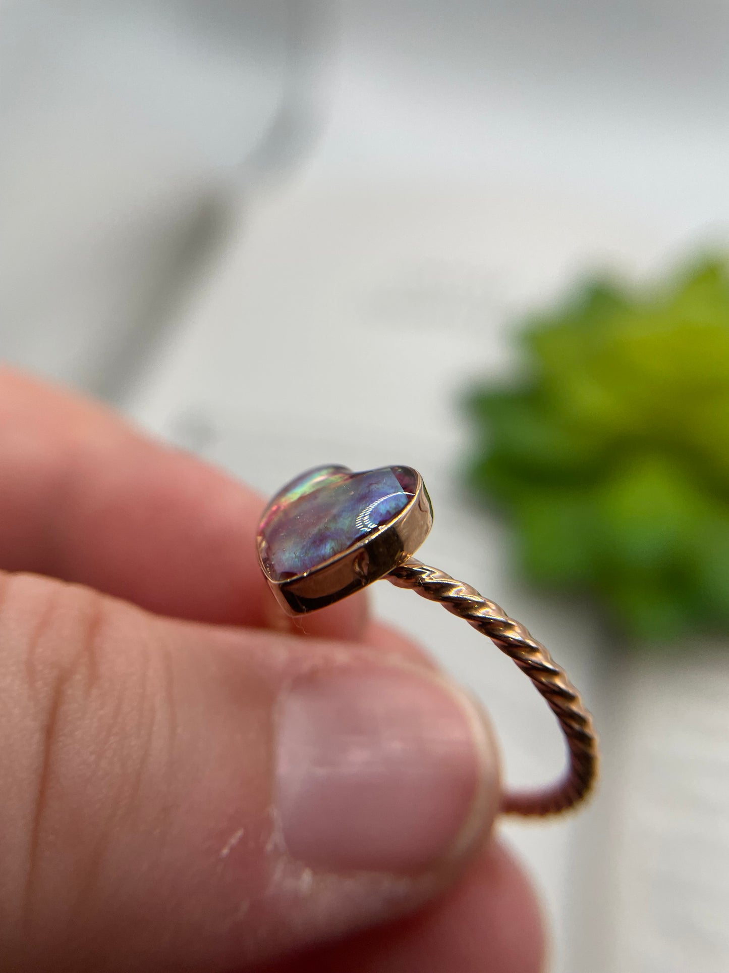 Heart Shell Rose Gold Ring- Size 9US