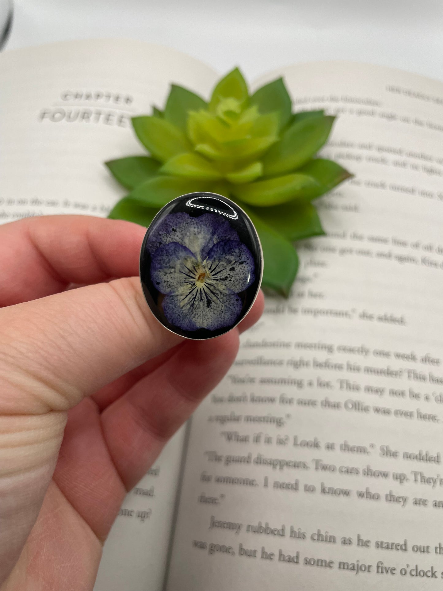 Pansy Flower Ring-Size 9US