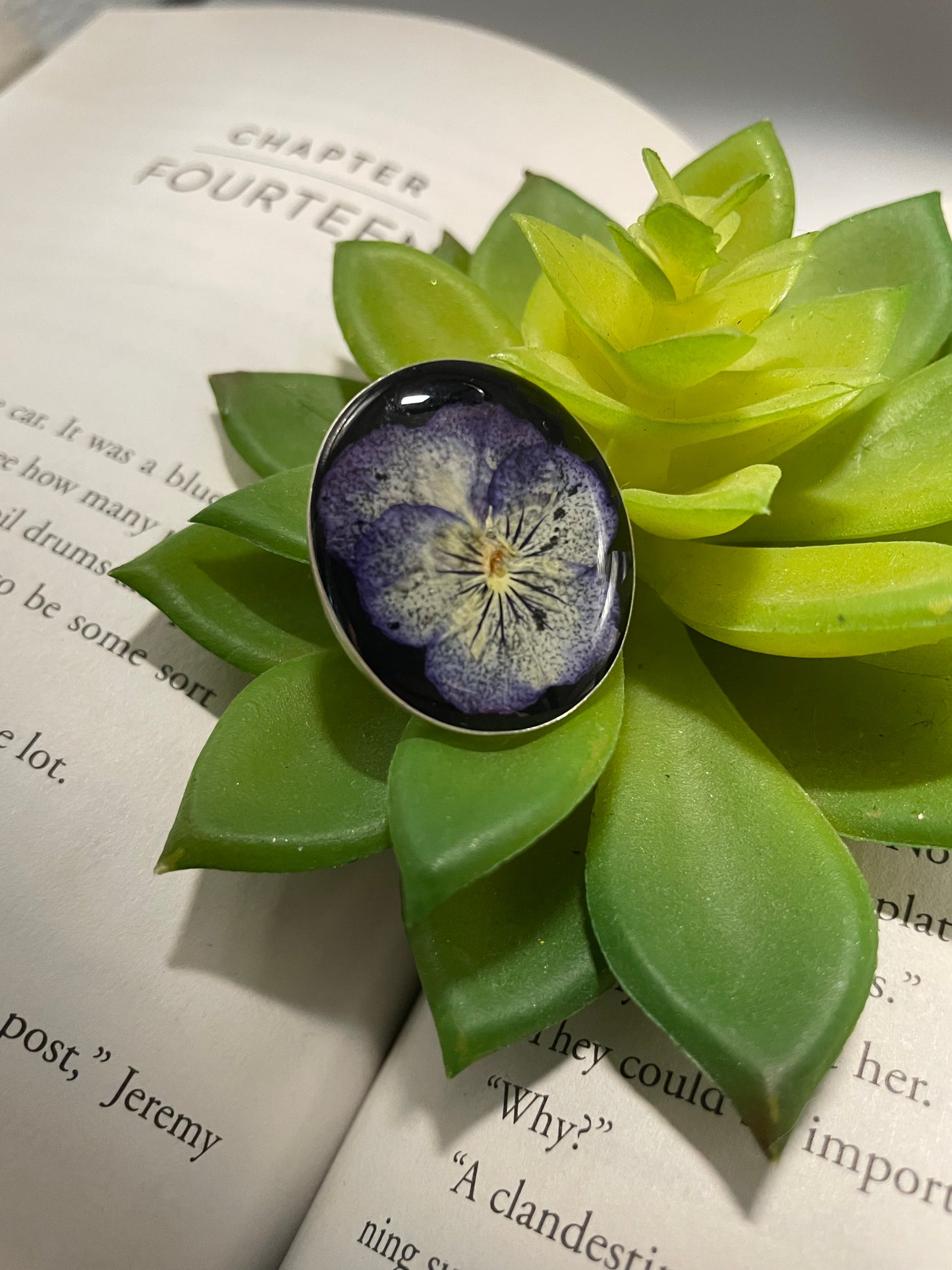 Pansy Flower Ring-Size 9US