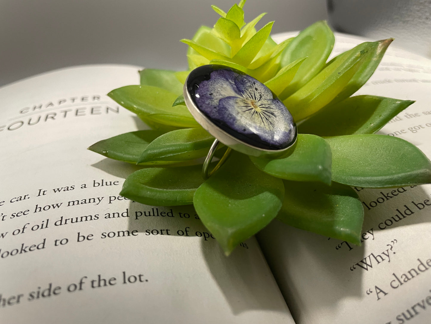 Pansy Flower Ring-Size 9US