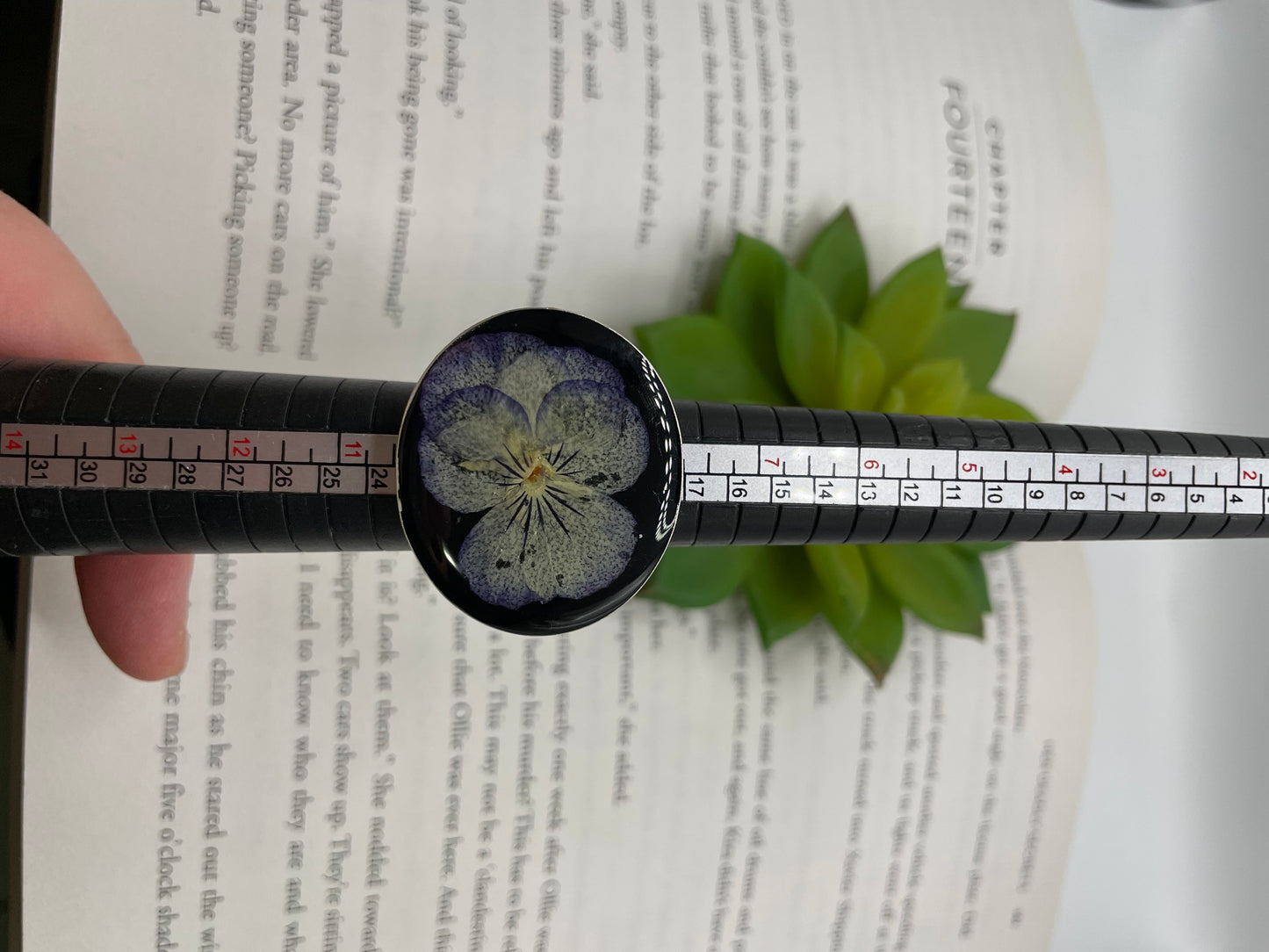 Large Pansy Flower Ring-Size 9US