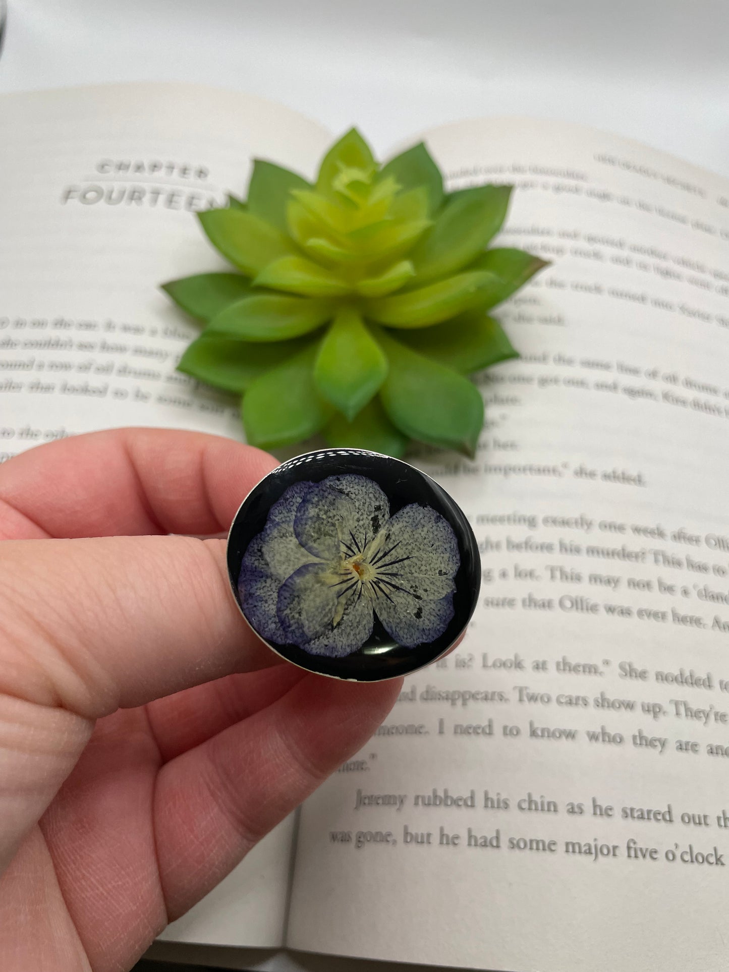 Large Pansy Flower Ring-Size 9US