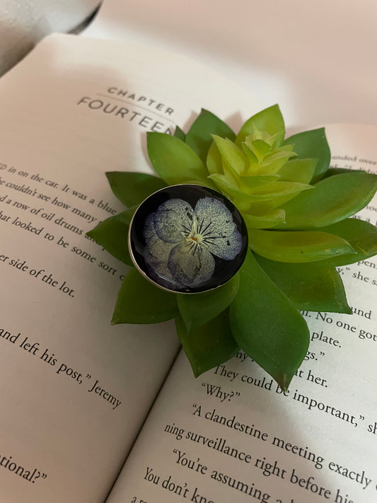 Large Pansy Flower Ring-Size 9US
