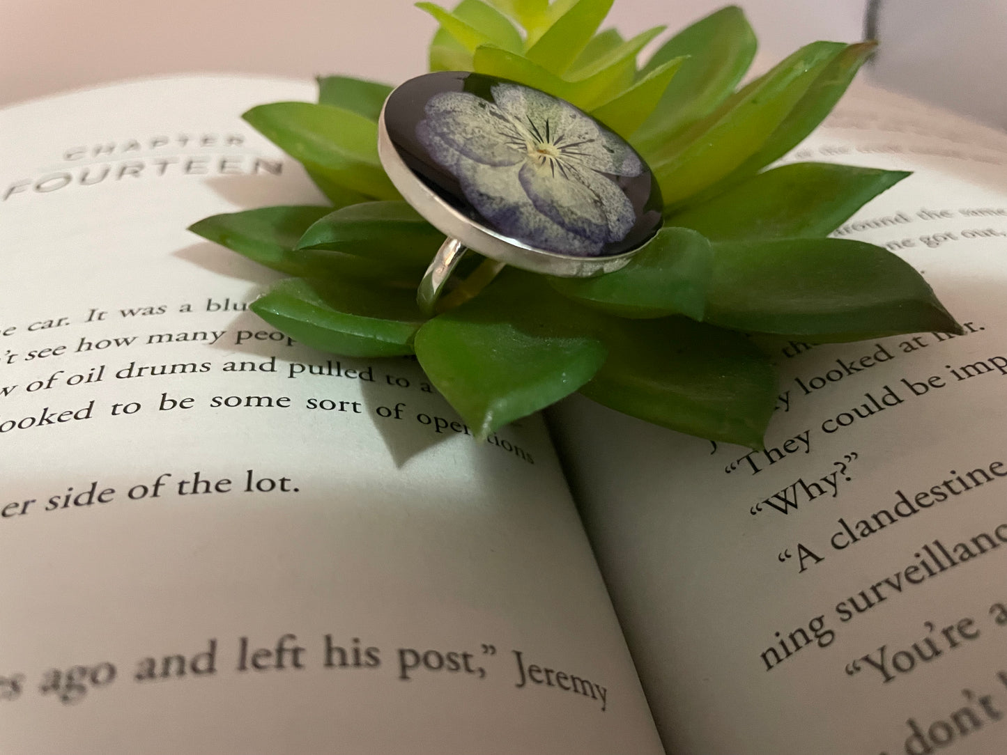 Large Pansy Flower Ring-Size 9US