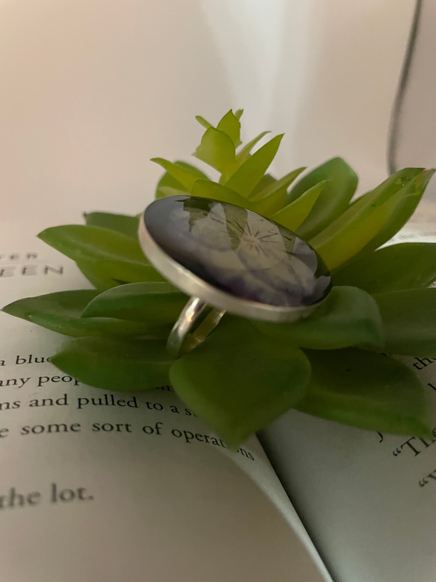 Large Pansy Flower Ring-Size 9US