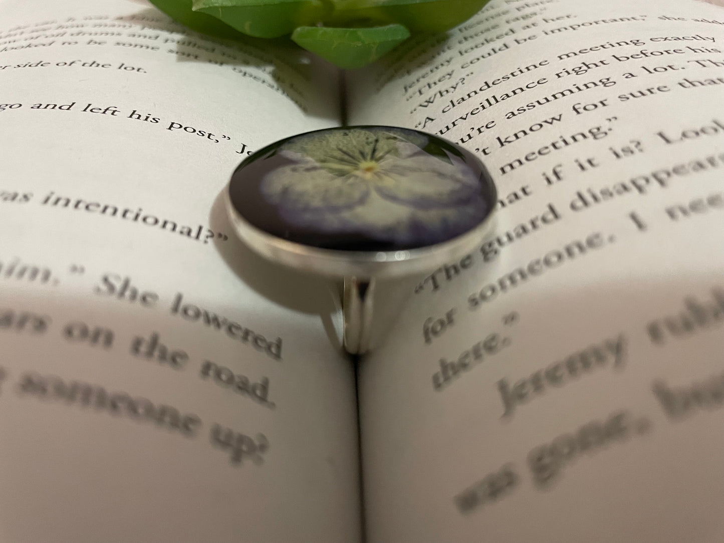 Large Pansy Flower Ring-Size 9US