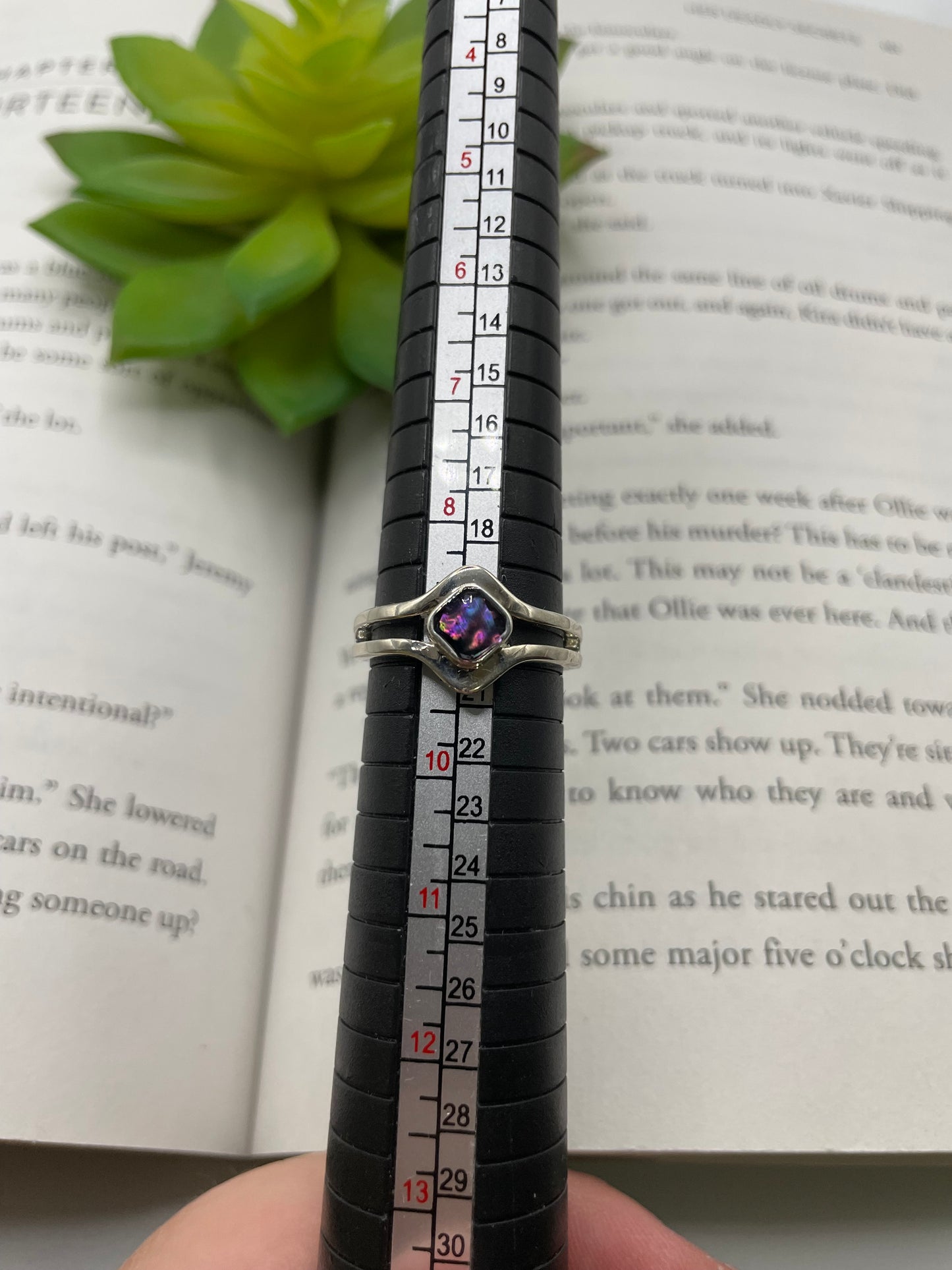 Cushion Purple Shell Ring-Size 9US