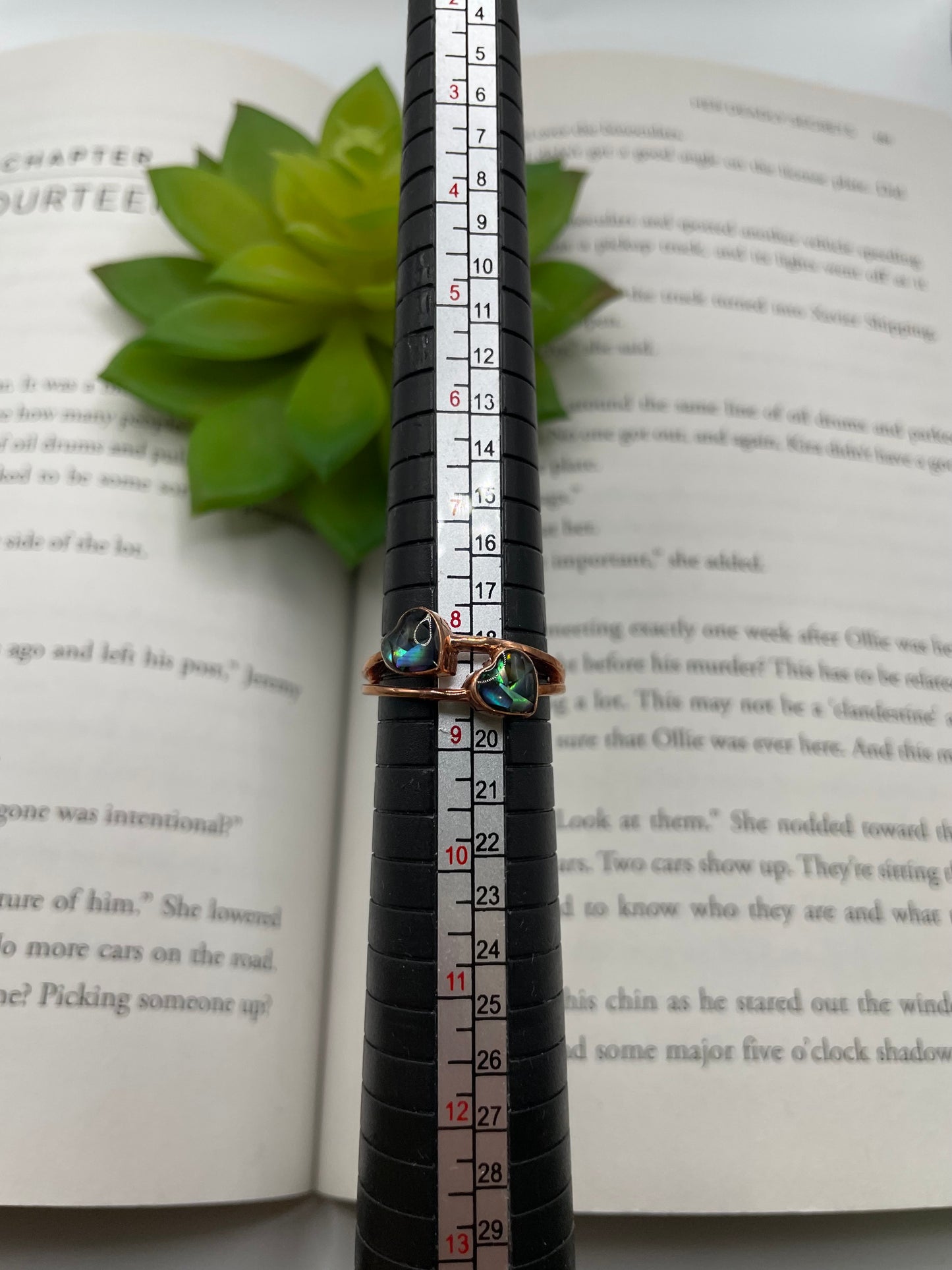 Double Heart Rose Gold Ring-Size 8½US