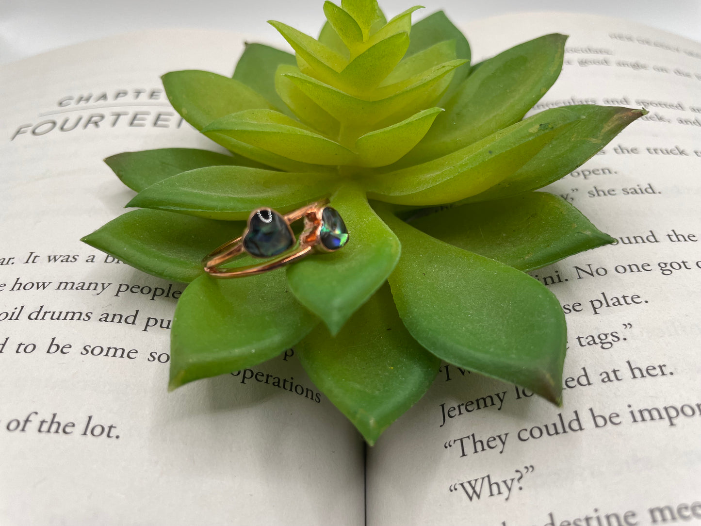 Double Heart Rose Gold Ring-Size 8½US