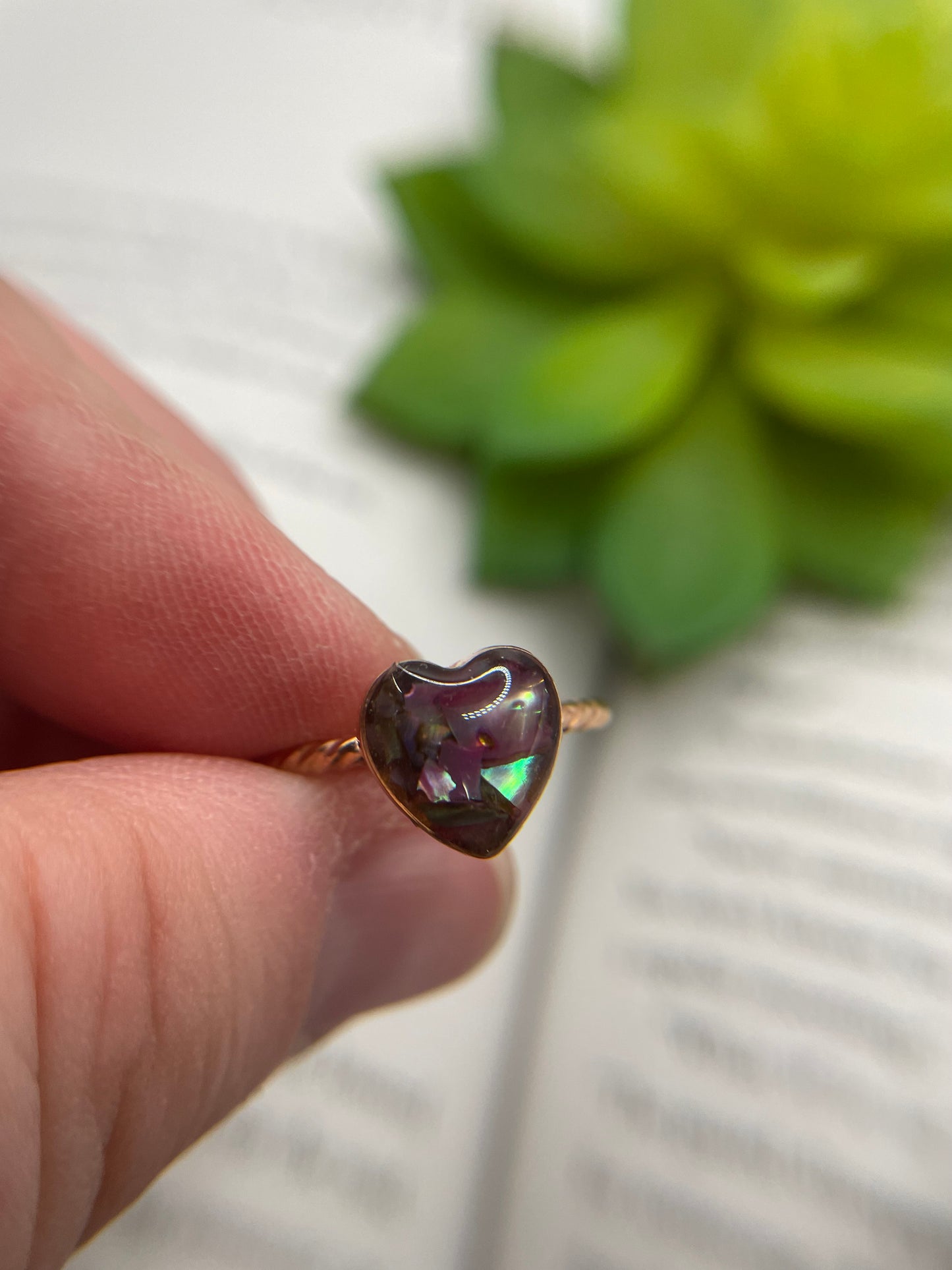 Heart Shell Rose Gold Ring- Size 8US