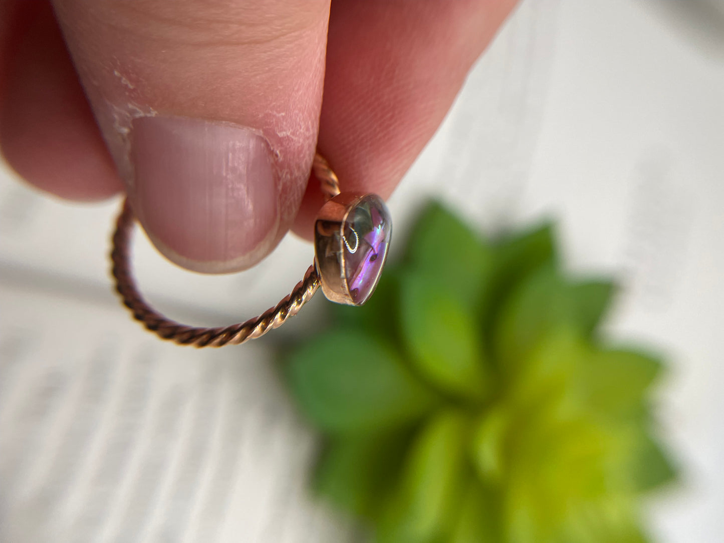 Heart Shell Rose Gold Ring- Size 8US