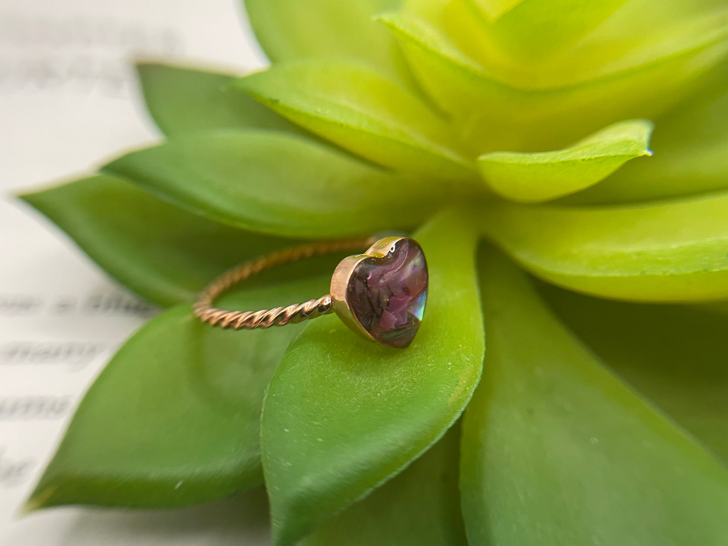 Heart Shell Rose Gold Ring- Size 8US