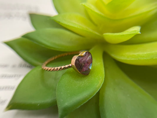 Heart Shell Rose Gold Ring- Size 8US