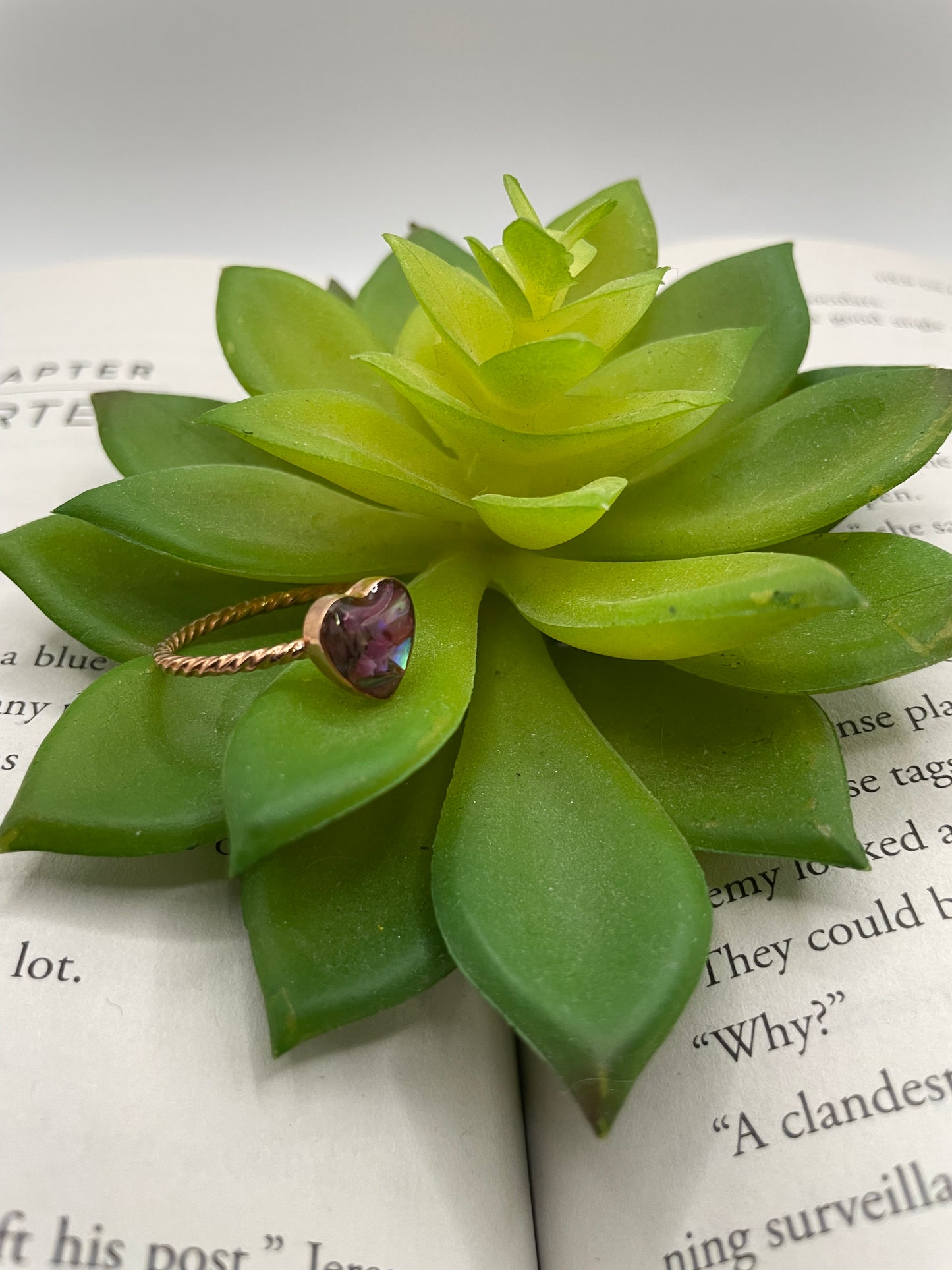 Heart Shell Rose Gold Ring- Size 8US