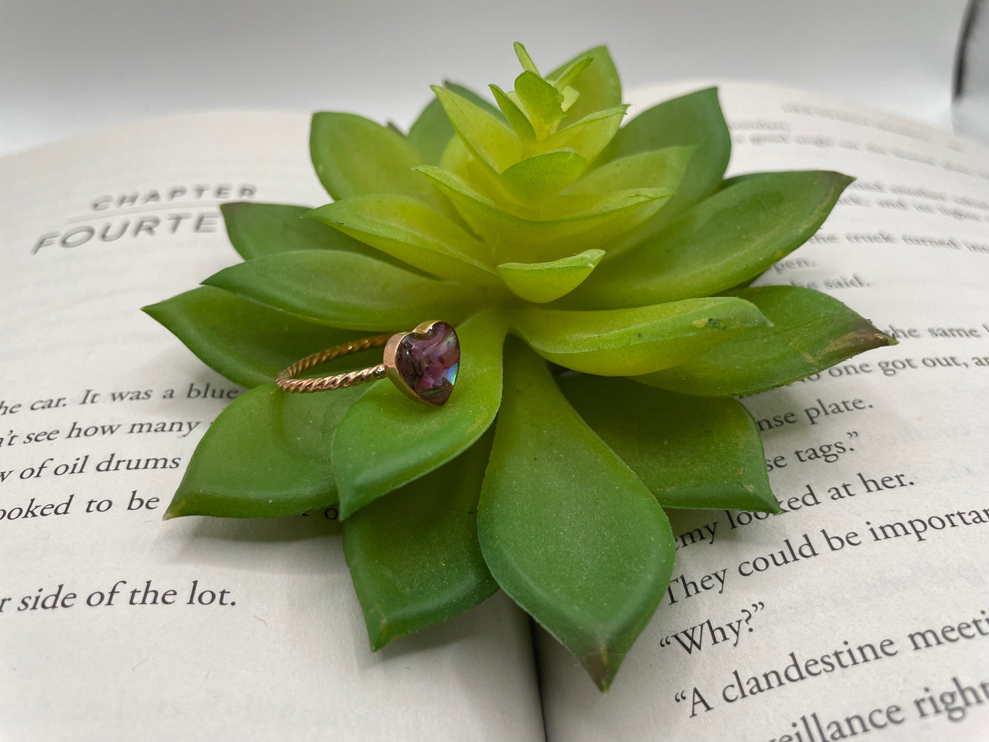 Heart Shell Rose Gold Ring- Size 8US