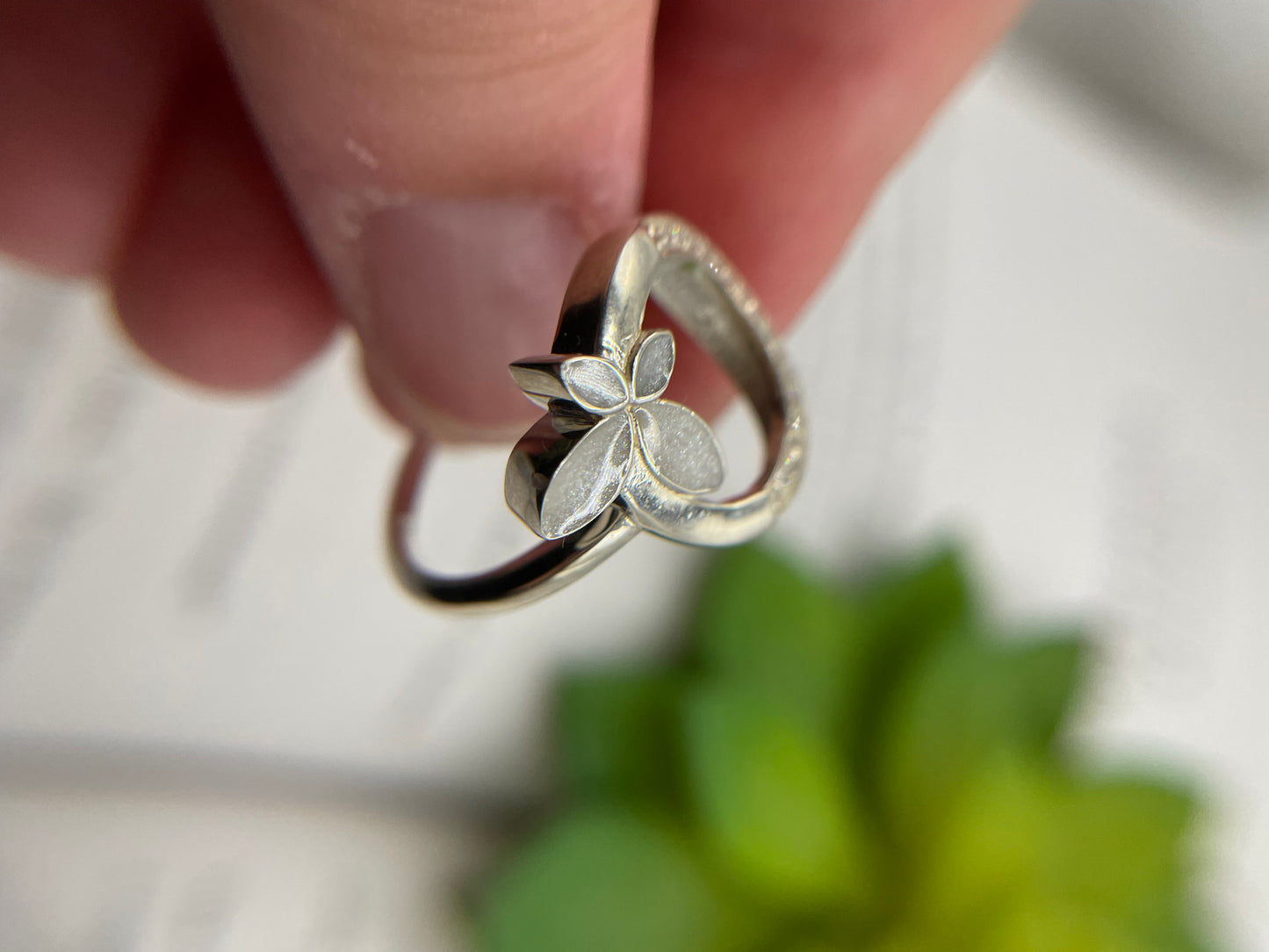 Butterfly Circle Ring with Zircon- Size 8US