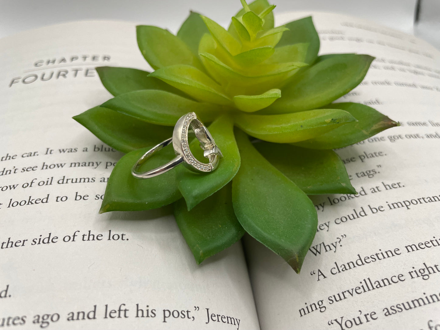 Butterfly Circle Ring with Zircon- Size 8US