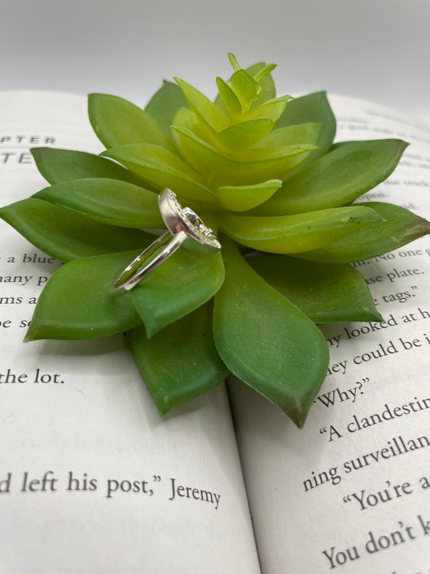 Butterfly Circle Ring with Zircon- Size 8US