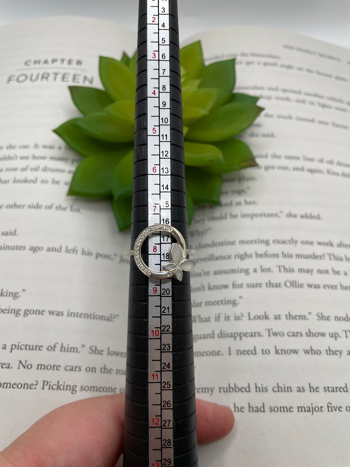 Butterfly Circle Ring with Zircon- Size 8US