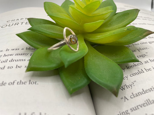 Round Shell Halo Ring- Size 8US