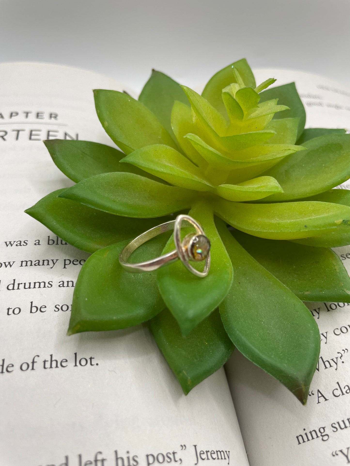 Round Shell Halo Ring- Size 8US