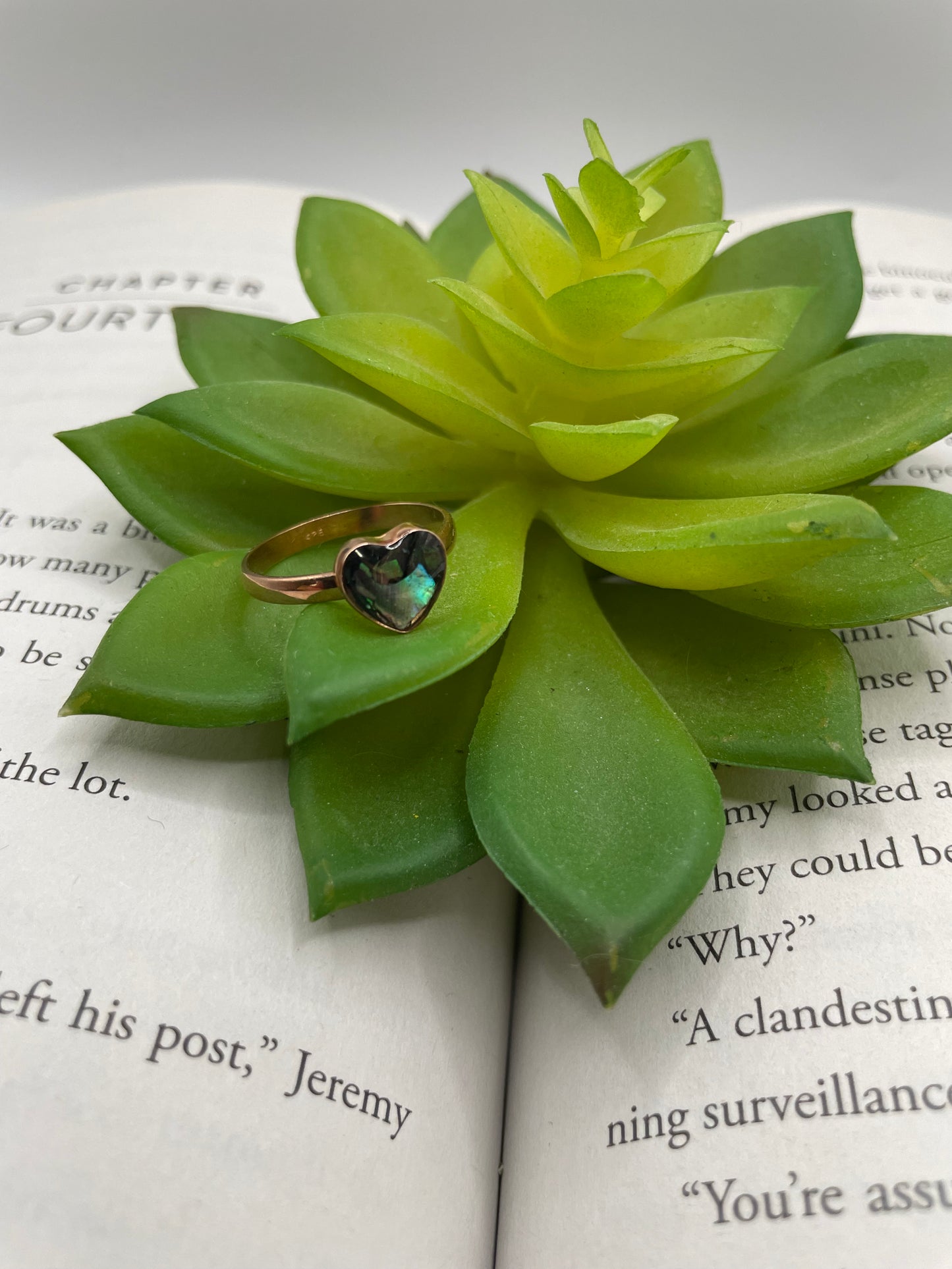 Rose Gold Heart Shell Ring- Size 8US