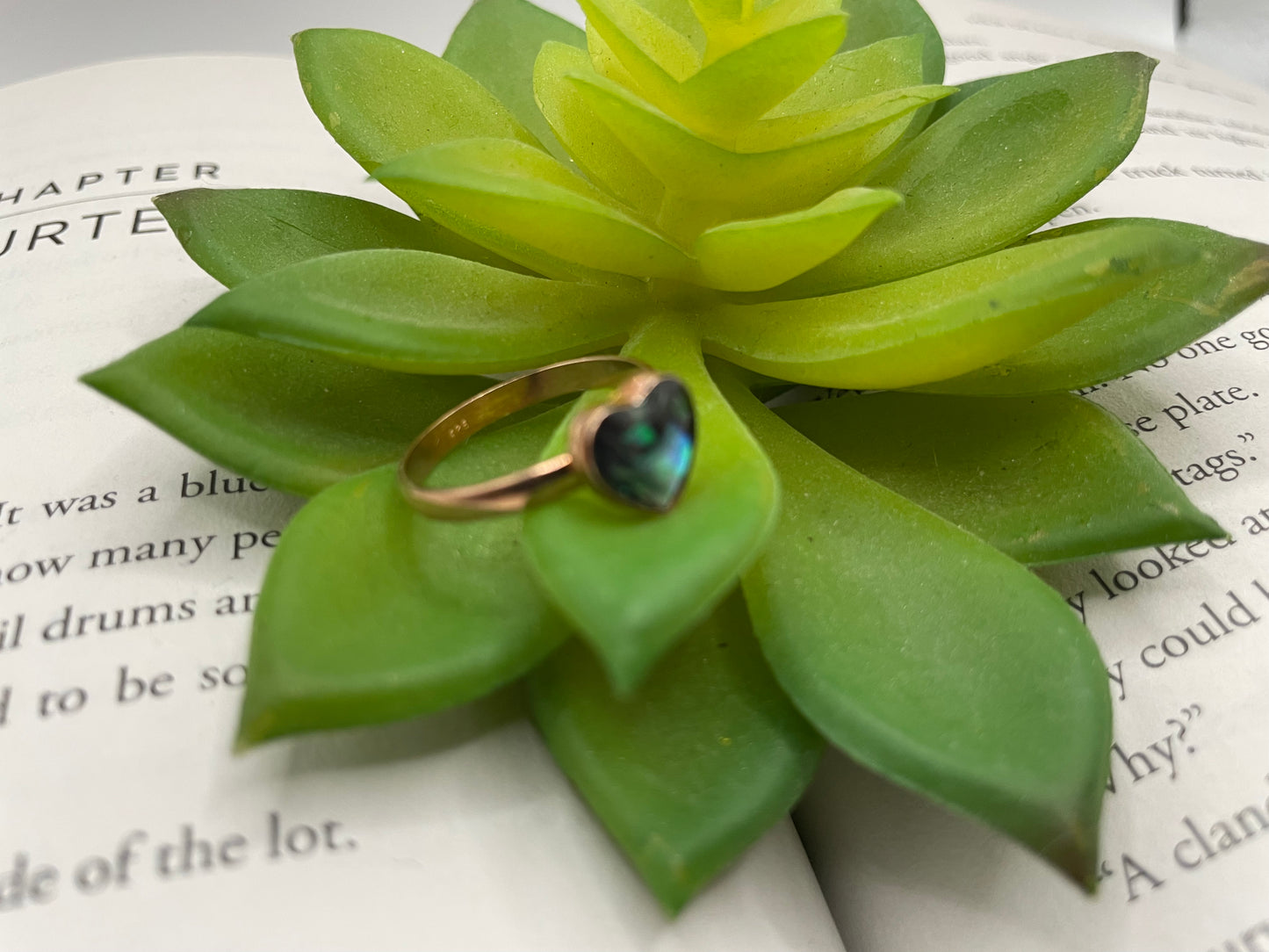 Rose Gold Heart Shell Ring- Size 8US