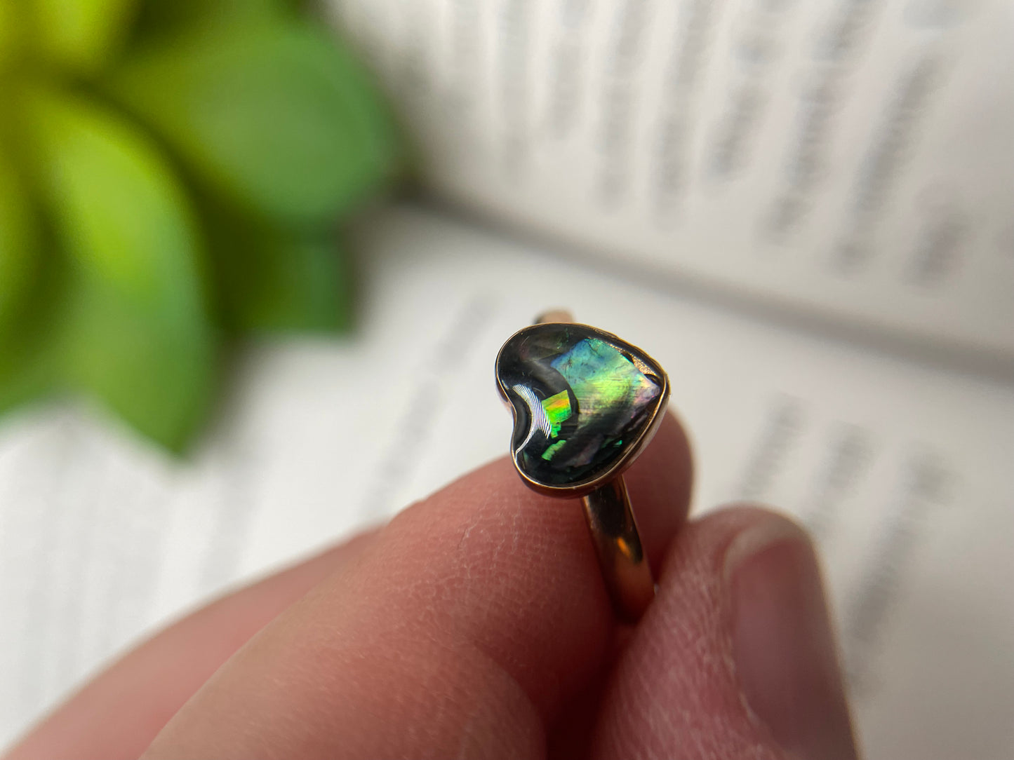 Rose Gold Heart Shell Ring- Size 8US