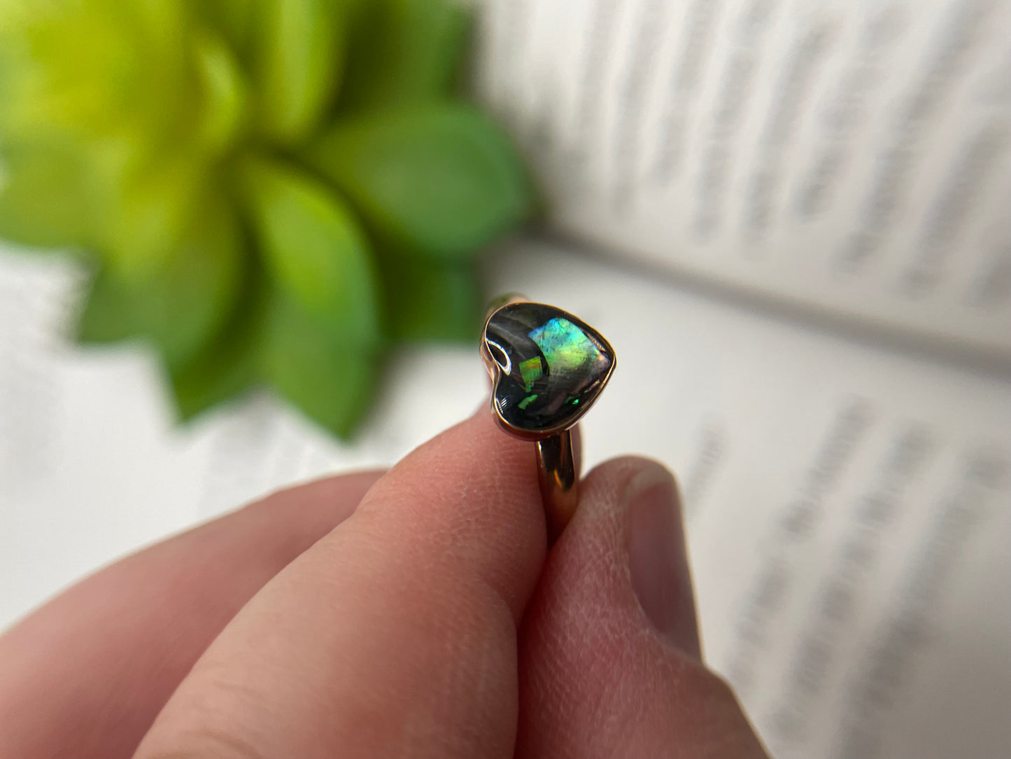 Rose Gold Heart Shell Ring- Size 8US