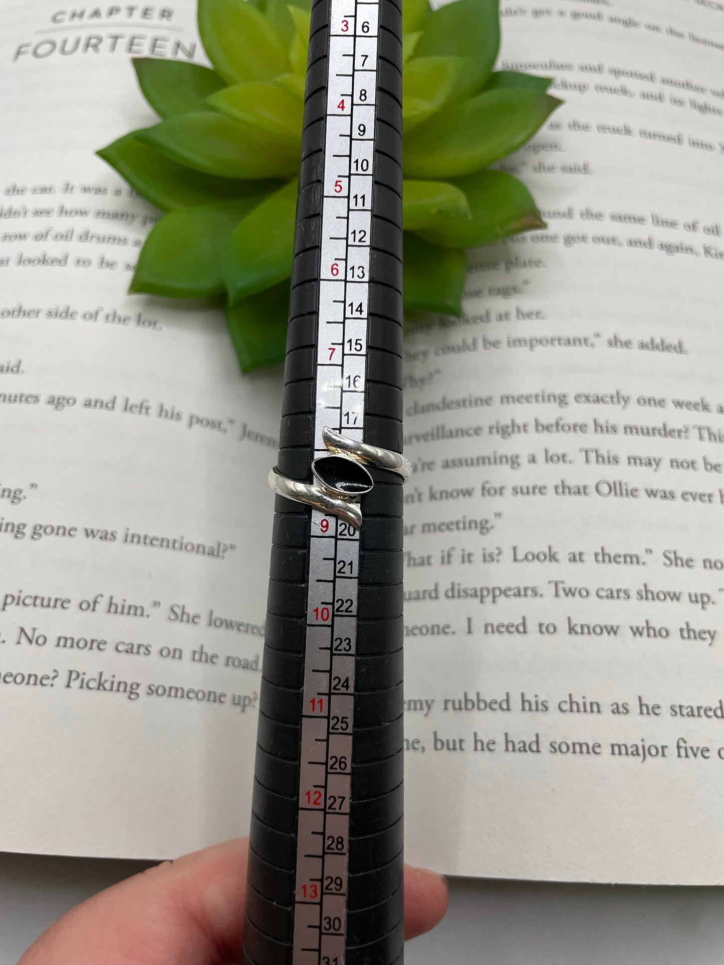 Marquise Black Resin Ring-Size 8US