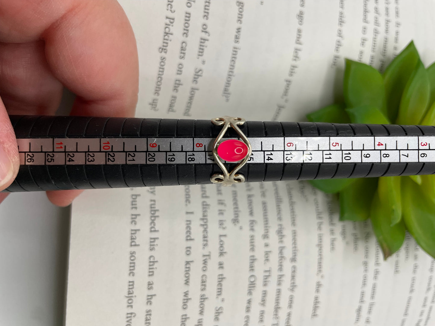 Glow-in-the-Dark Oval Pink Ring- Size 8US