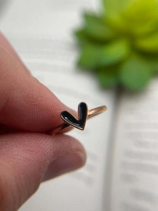 Rose Gold Heart Ring- Size 7 ½ US