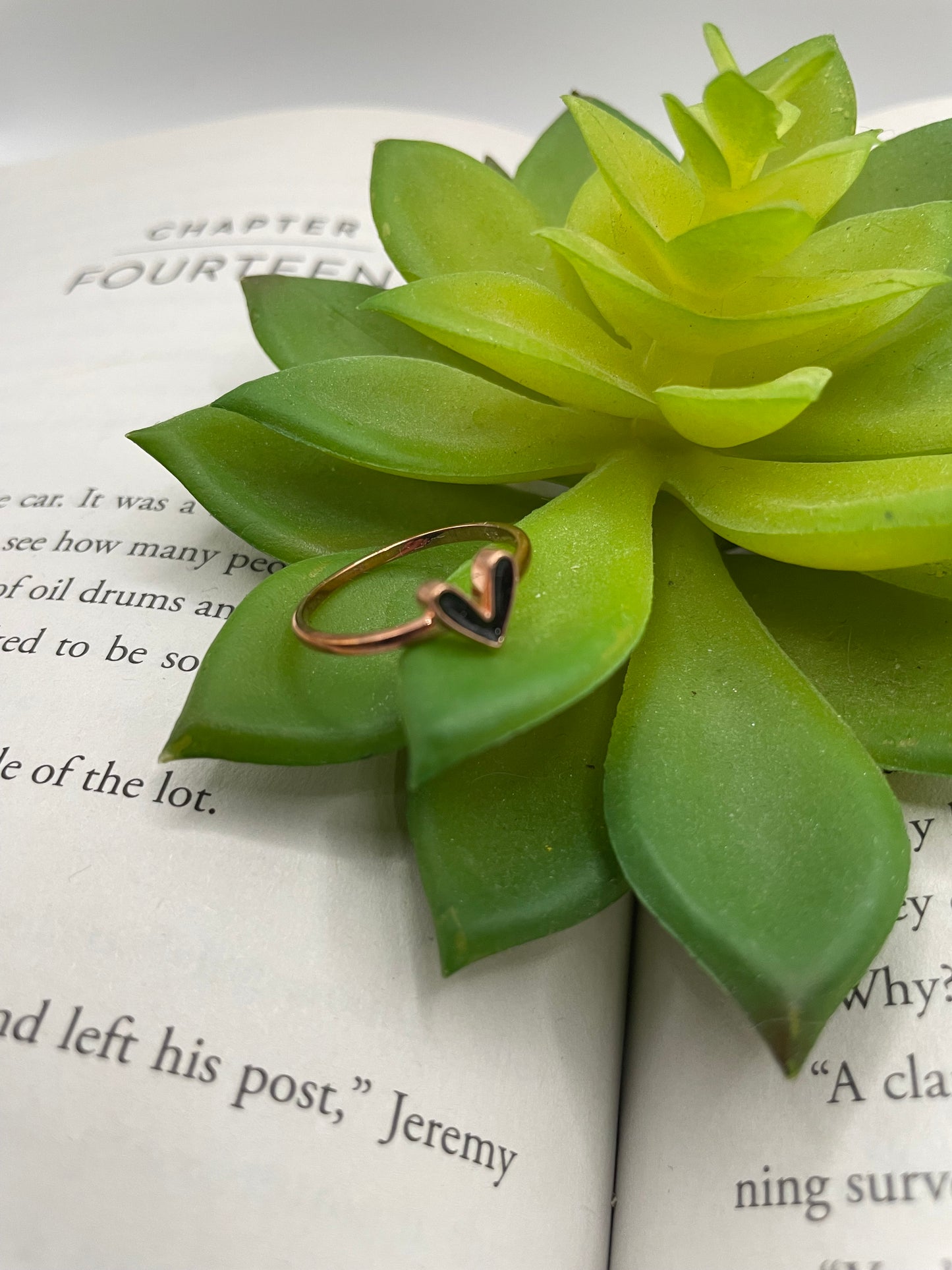 Rose Gold Heart Ring- Size 7 ½ US