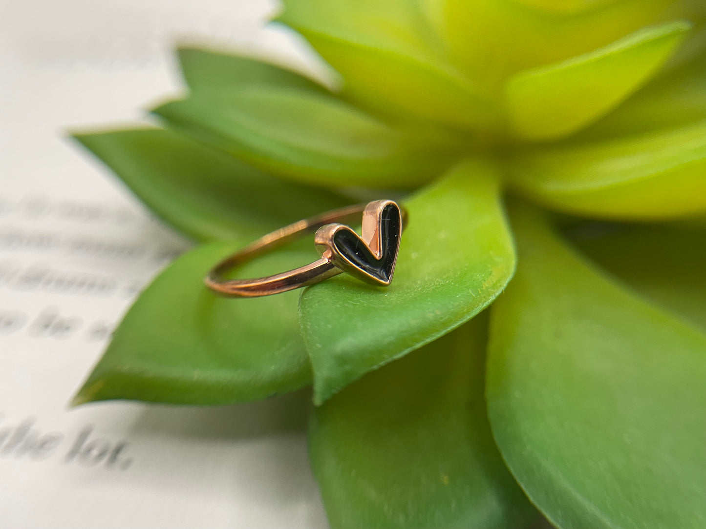 Rose Gold Heart Ring- Size 7 ½ US