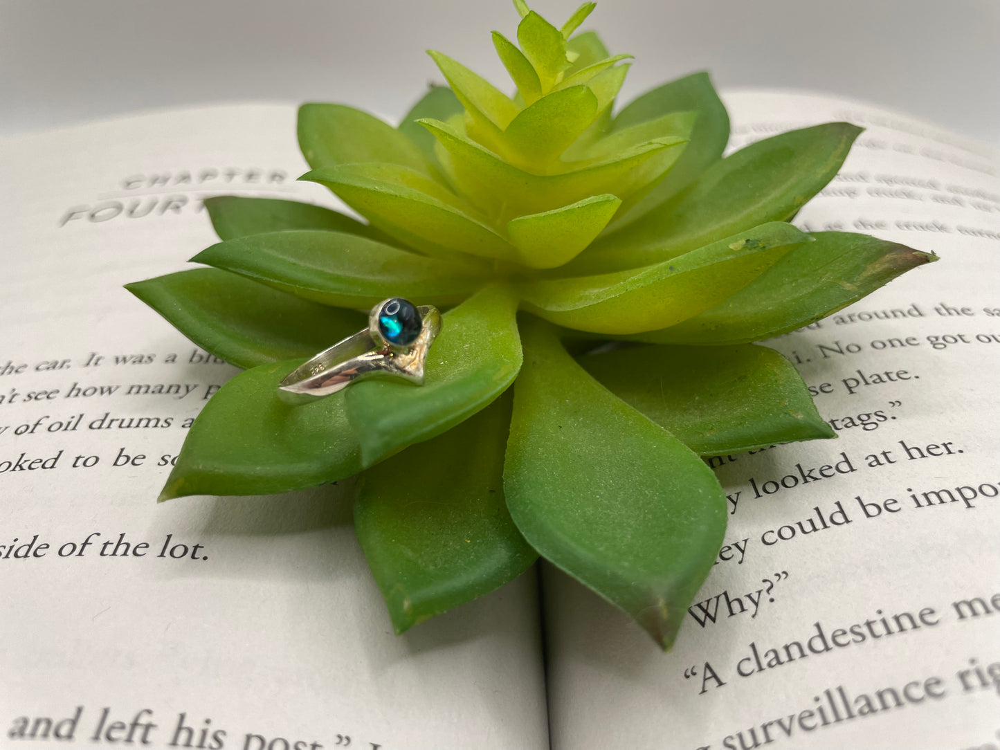 Blue Shell Crown Ring – Size 7 US